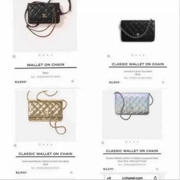 CHANEL CC QUILTED LAMBSKIN ZIP AROUND WALLET ON A CHAIN. Box & COA Included